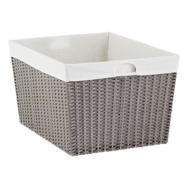 Montauk Rectangular Tapered Laundry Basket Grey | The Container Store