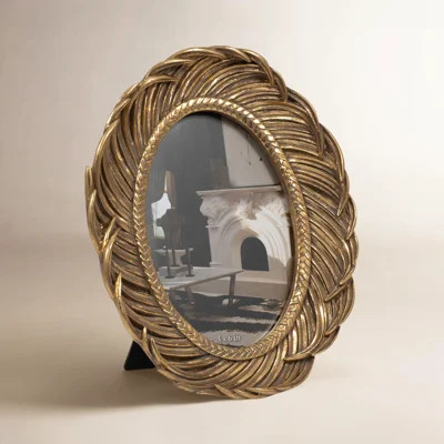4x6 Luxurious Gold Resin Feather Adorned Photo Frame, Accentuate Your Memories | Wayfair North America