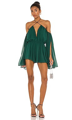 Michael Costello x REVOLVE Mishka Romper in Green from Revolve.com | Revolve Clothing (Global)