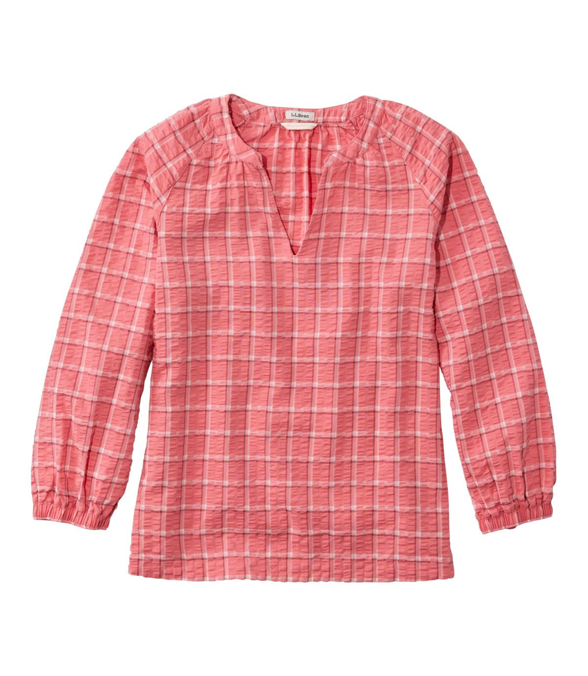 Women's Bean's Seacoast Seersucker Splitneck Shirt | L.L. Bean