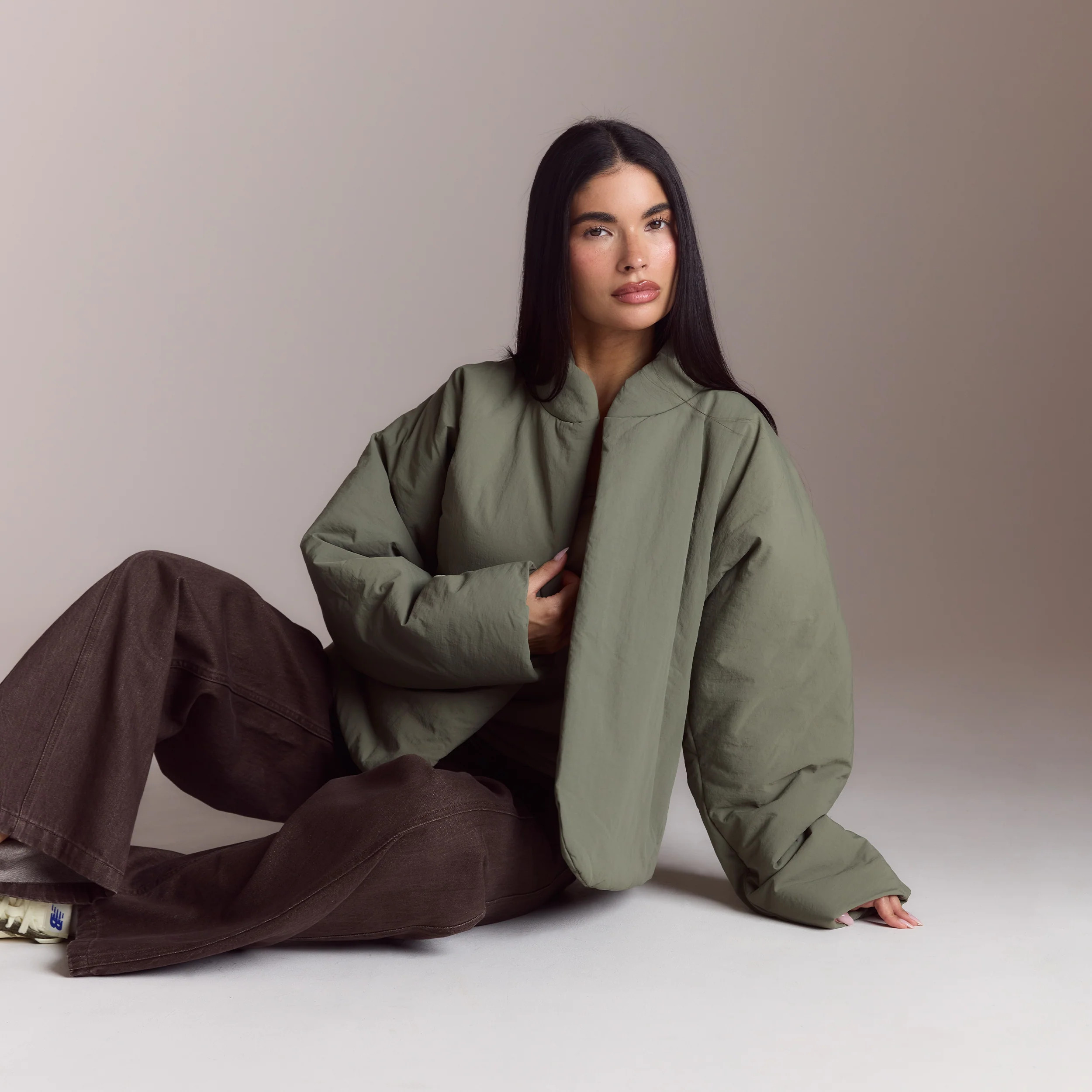 Cocoon Puffer Coat - Sage | Lounge (UK)