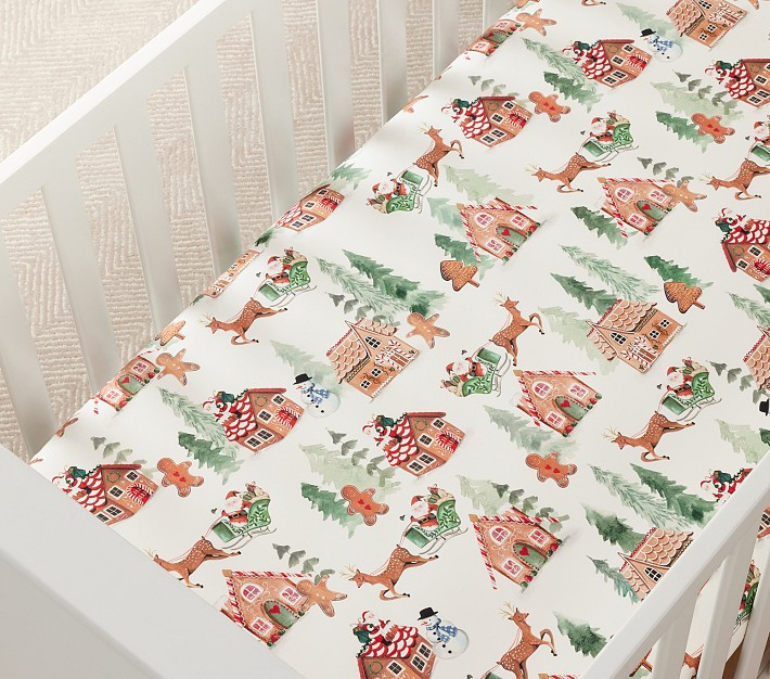 Gingerbread Organic Crib Fitted Sheet | Pottery Barn Kids