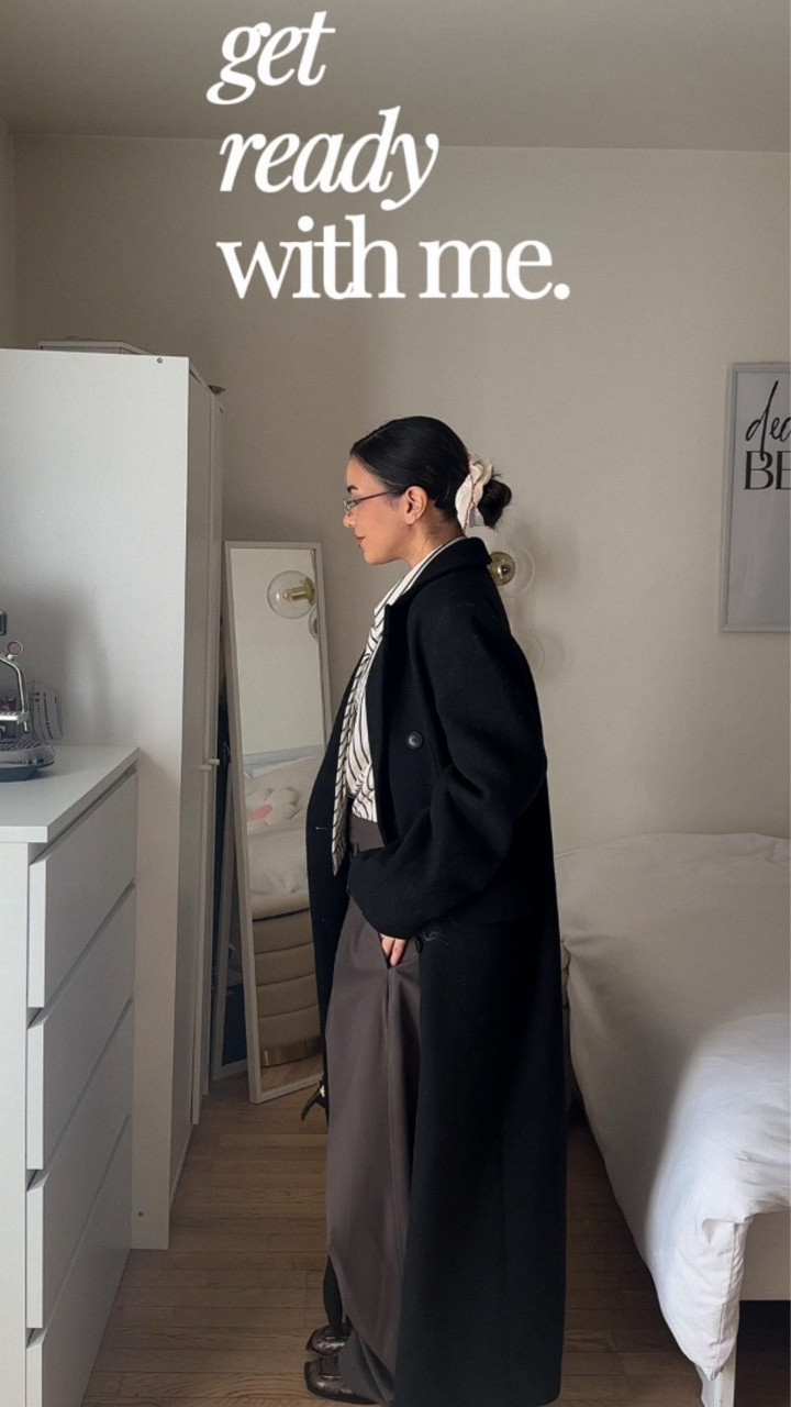 Sometimes you just want to dress like a Pinterest save ☕️💭
Details : 
Pants : @bershka 
Shirt + tie combo : @asos 
Shoes : @raid.london 
Coat : @weekdayofficial 
Bag : @madbagstore 
Glasses : @asos / reclaimed vintage 
.
.
.
.
.
.
.
.
.
#grwm #outfitinspo #outfitideas #winterstyle #winterfashion capsulewardrobe casuallook casualchic zara hm aesthetic lookbook lookdujour outfitdiaries minimalstyle winteressentials timelessfashion ootd