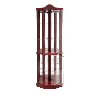 ChicFurnit Decorative Storage Cabinet Elegant Corner Curio Cabinet with Adjustable Shelves for Home or Office, Brown, 44.49"*20.08"*10.55" | Target