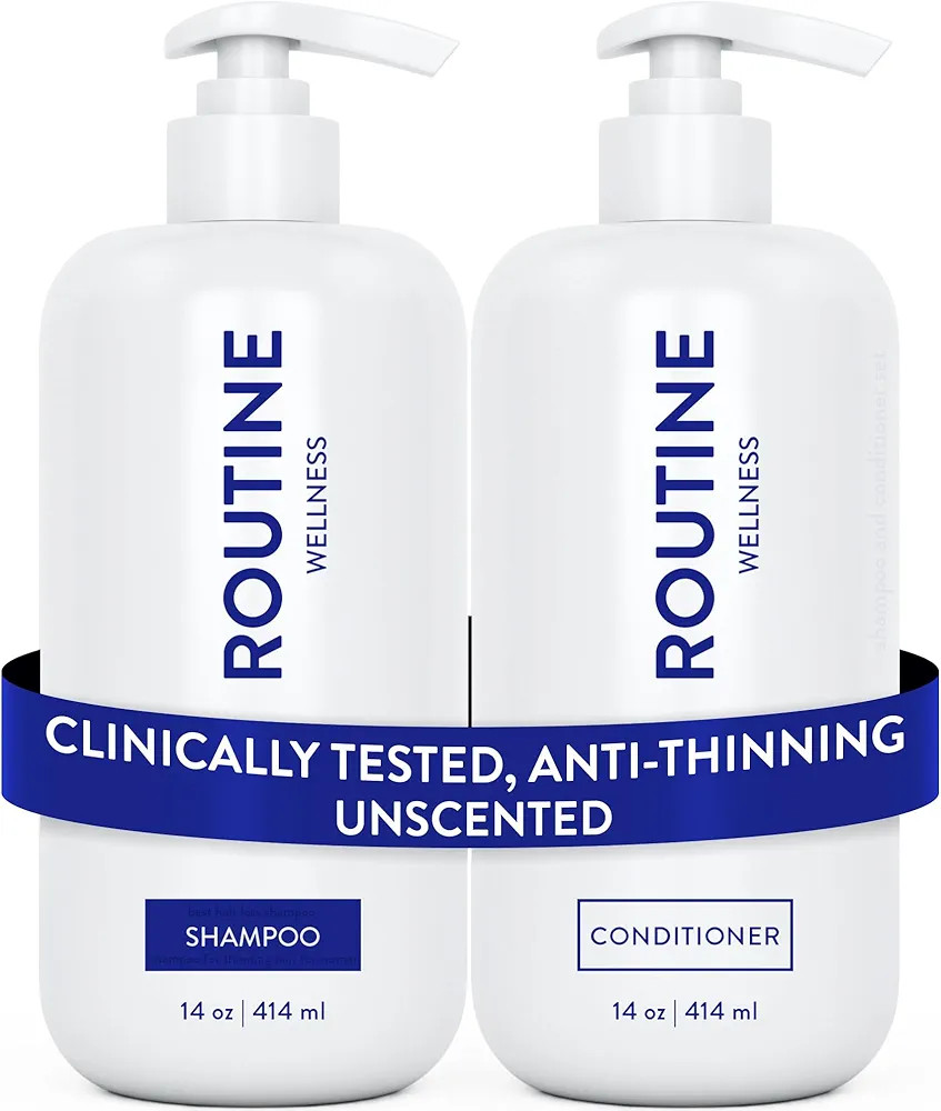 Routine Wellness Anti-Thinning Shampoo and Conditioner Set for Thinning Hair - Biotin DHT Blocker... | Amazon (US)