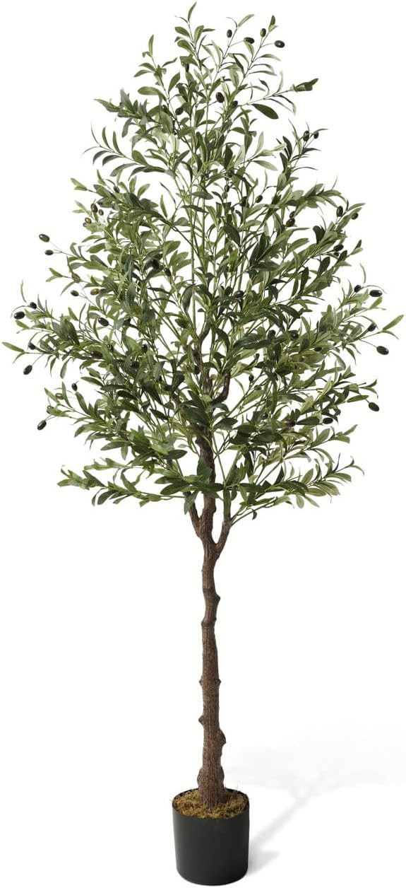 CAPHAUS 6FT Artificial Olive Tree Potted, UV Resistant Indoor Faux Plant - Realistic for Living R... | Amazon (US)
