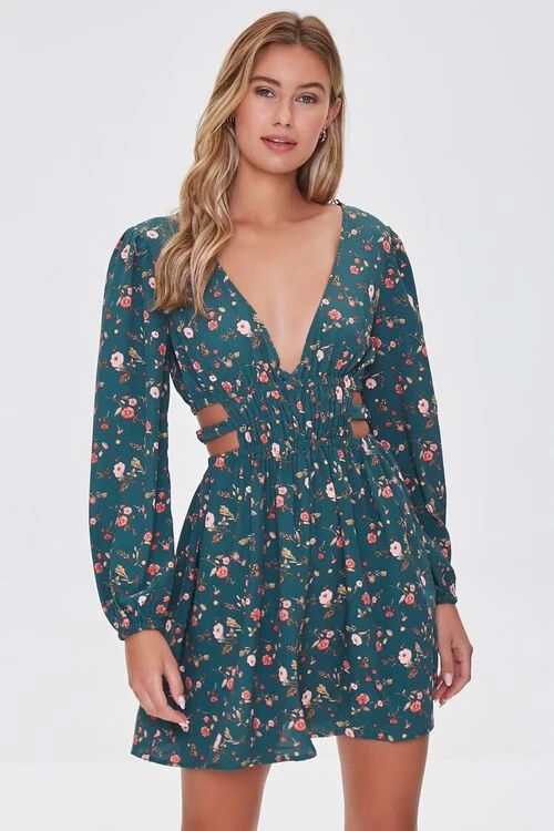 Floral Print Caged Mini Dress | Forever 21 (US)