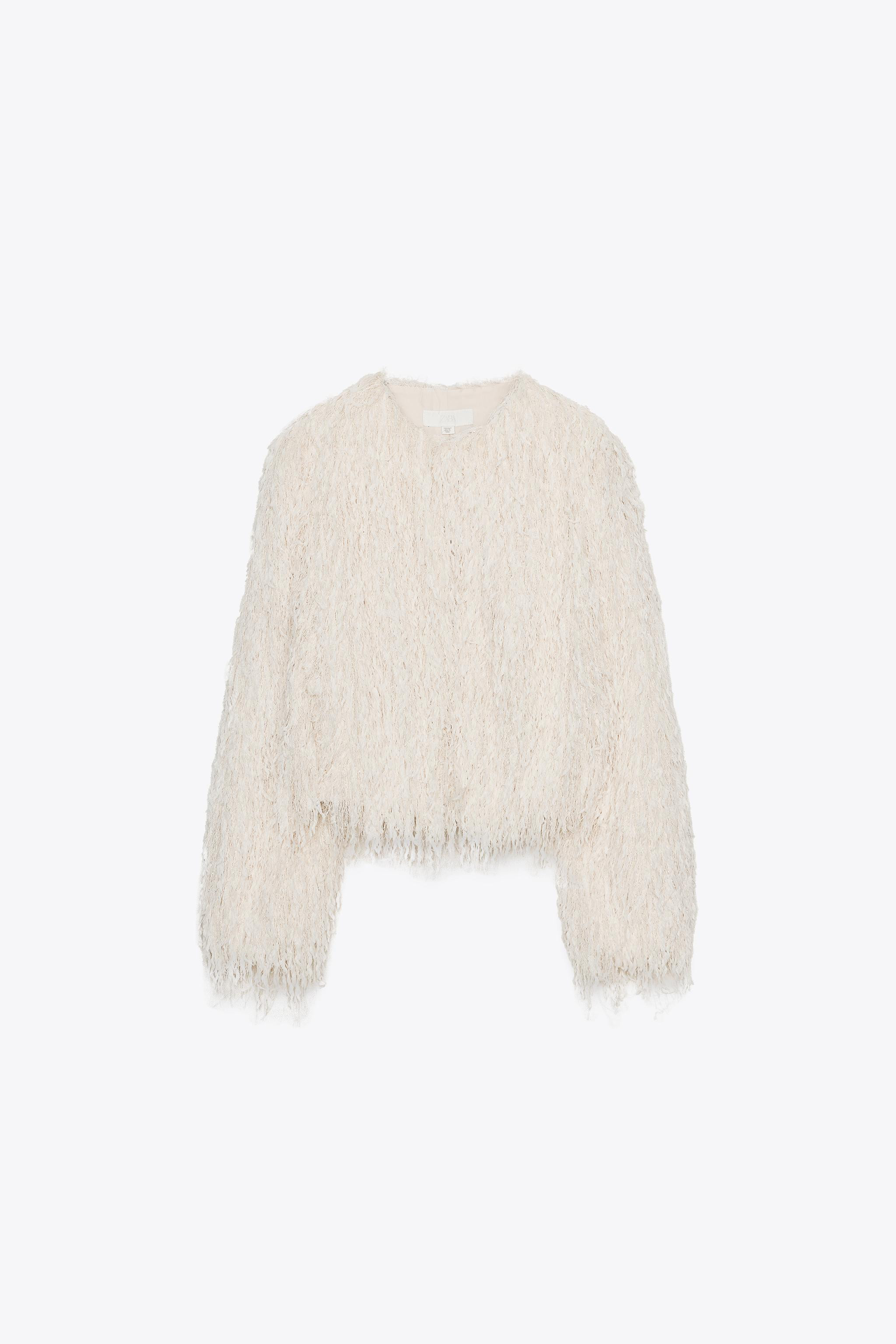 FEATHER FRINGE METALLIC THREAD JACKET | Zara US