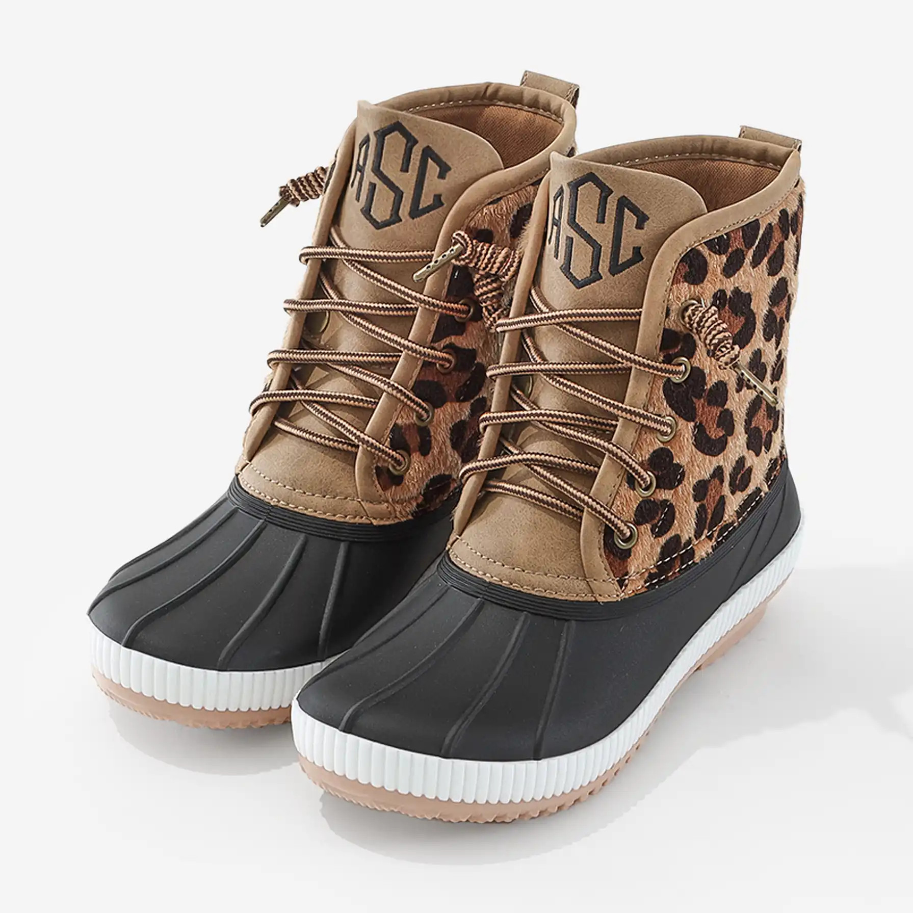 Monogrammed Leopard Duck Boots | Marleylilly
