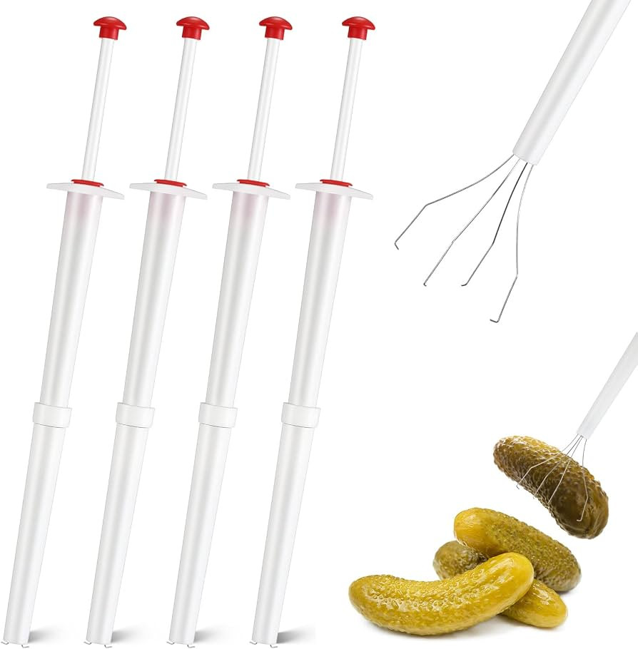 meekoo Set of 4 Pickle Grabber Tool for Jar 8 Inch Olive Picker | Amazon (US)