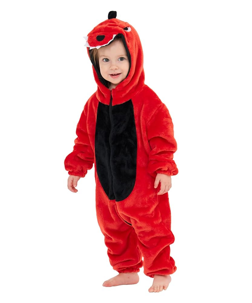 Unisex Baby Animal Costume Pajamas, Infant Flannel Hooded Halloween Romper Cosplay Costume/Homewe... | Amazon (US)