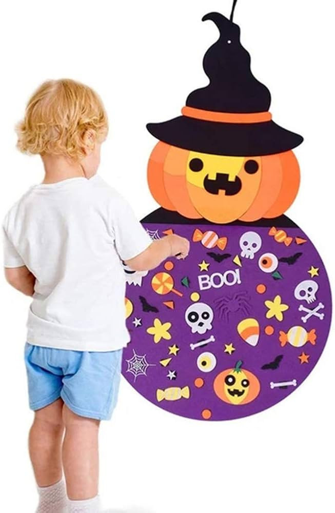 Ochine DIY Halloween Felt Pumpkin Witch Hanging Decor for Kids Adults, Halloween Felt Craft Kits ... | Amazon (US)