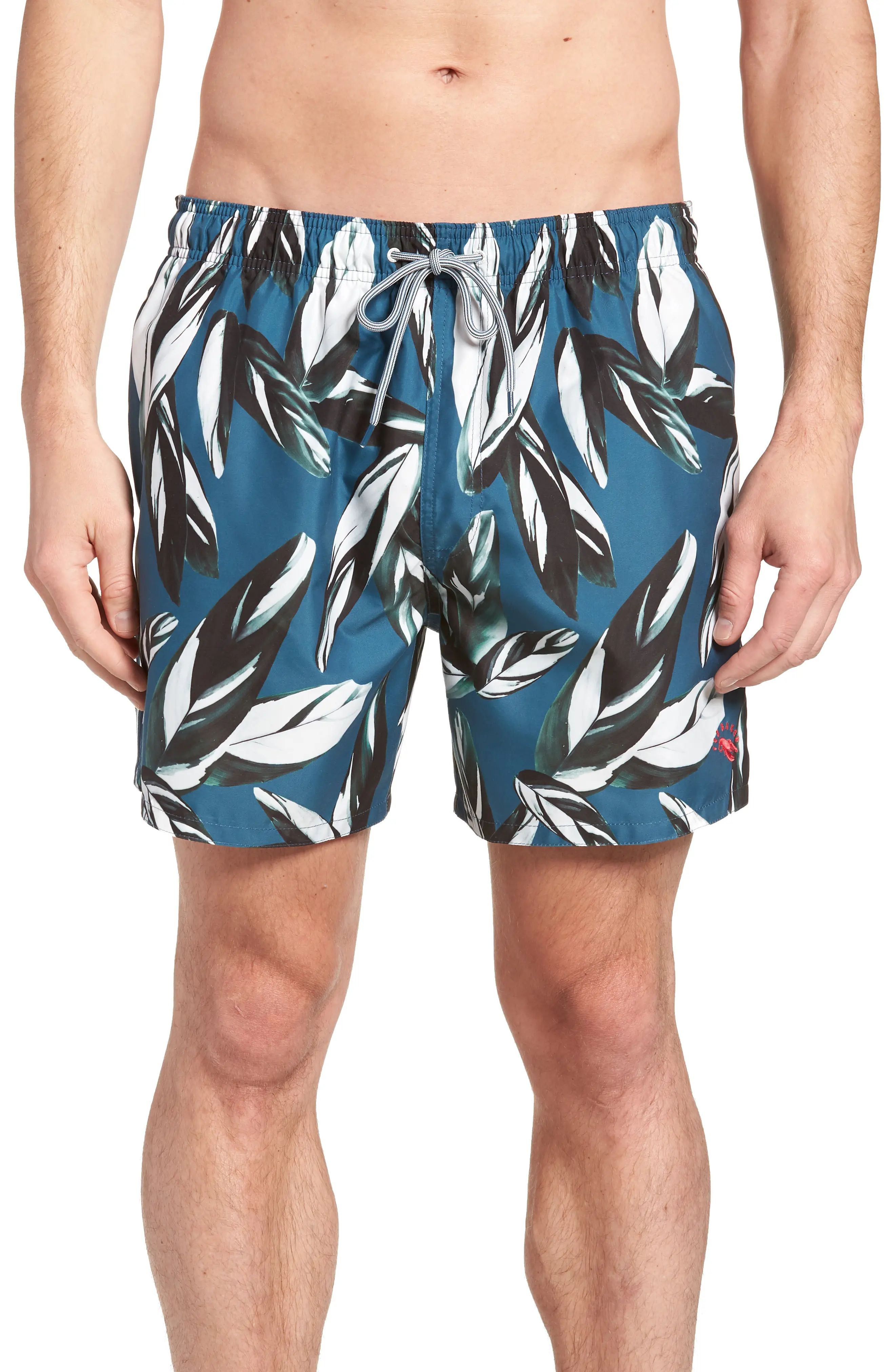 Ted Baker London Bury Leaf Print Swim Shorts | Nordstrom