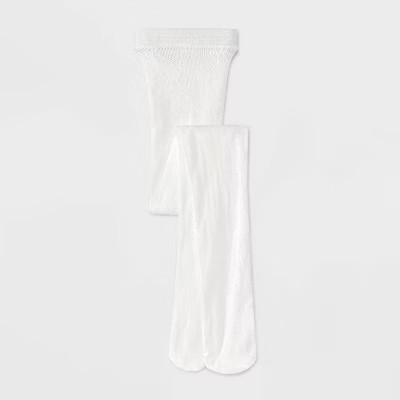 Toddler Girls' 'Bows' Tights - Cat & Jack™ White 2T-3T: High Waisted, Full Waistband Elastic, K... | Target