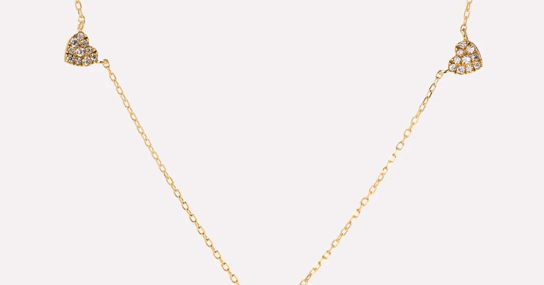 Diamond Heart Station Necklace | Ana Luisa