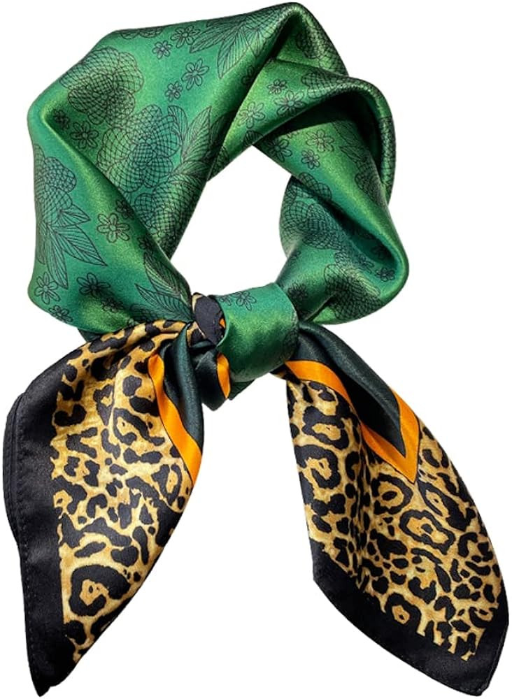 Aufeel 100% Pure Mulberry Silk Square Scarf for Hair-27''x27''- Women Silk Neckerchief Head Wrap ... | Amazon (US)