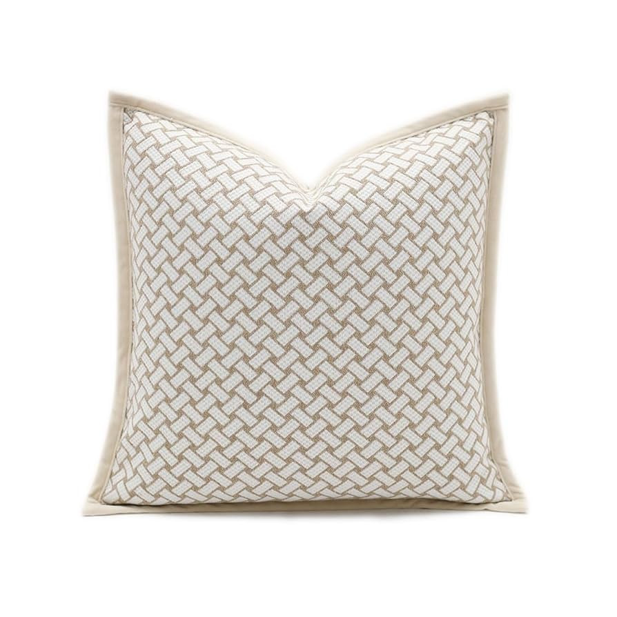 Croker Horse 20x20'' Inches Throw Pillow Cushion Cover - Grid Pattern Chenille Jacquard Embroider... | Amazon (US)