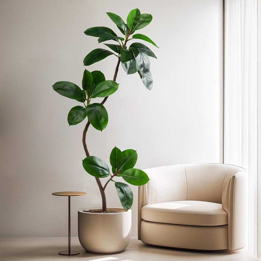 Bailikang 4.6ft Artificial Rubber Tree Faux Plants Indoor Faux Floor Artificial Trees Indoor,Fake... | Amazon (US)