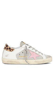 Golden Goose Super-Star Sneaker in Light Silver, White, Brown, & Black Leopard from Revolve.com | Revolve Clothing (Global)