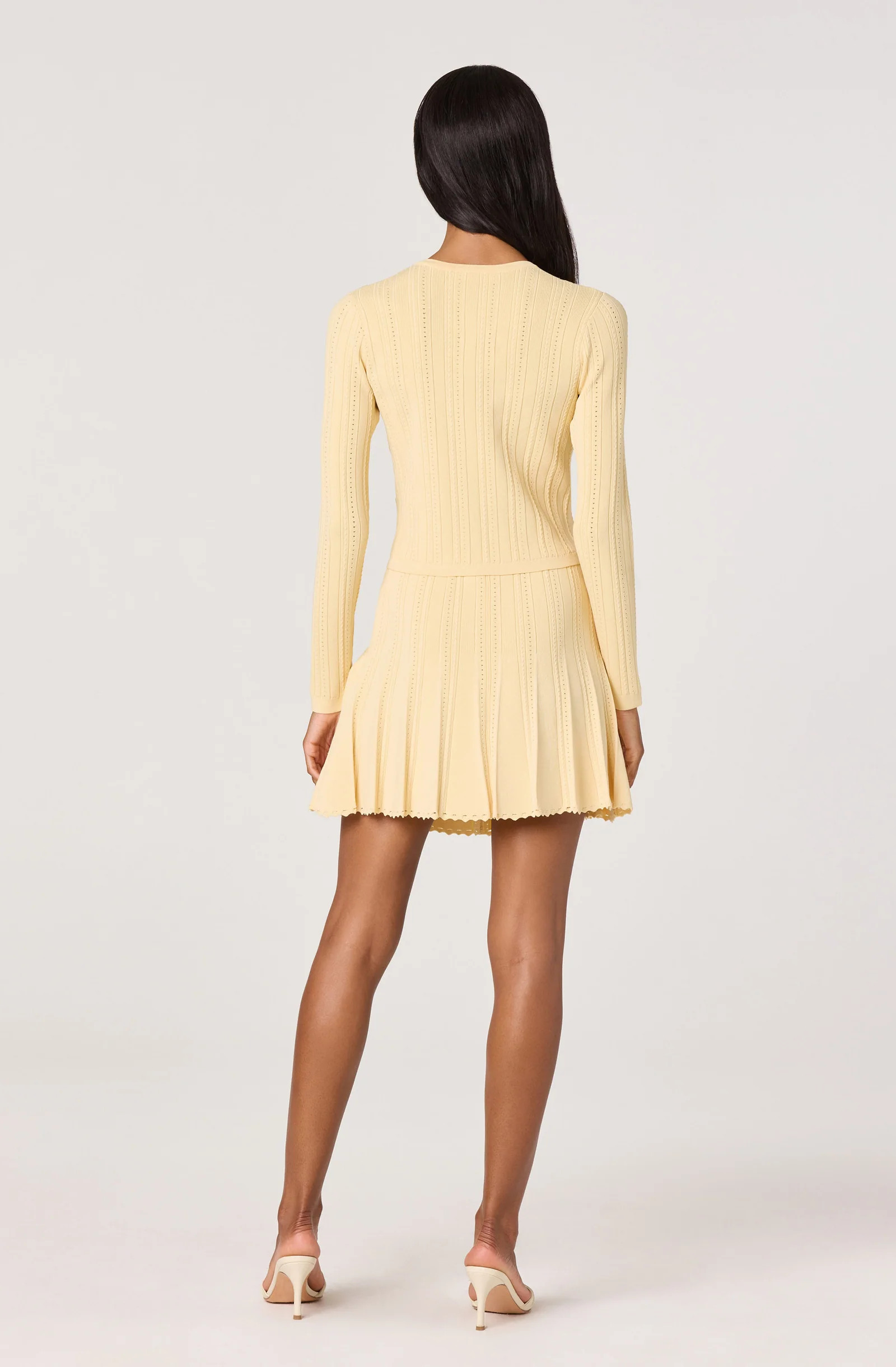 Myrtle Pointelle Knit Cardigan - Butter / XS | ASTR The Label (US)
