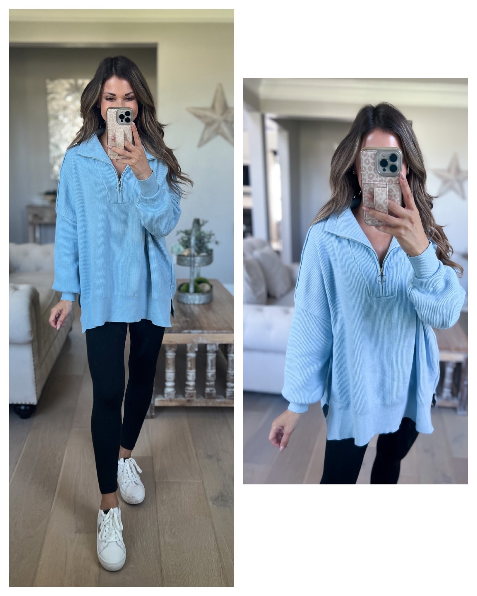 Slouchy sweater//size small//5’1//leggings//xs short//sneaks//sized up 1/2//

#LTKsalealert #LTKunder50