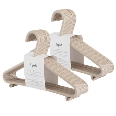 3 Sprouts Baby Wheat Straw Plastic Clothes Hangers - Pack Of 30 - Speckled Beige | Wayfair Professional