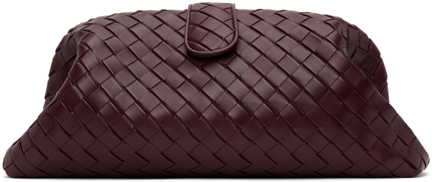 Bottega Veneta Burgundy Lauren 1980 Maxi Clutch | SSENSE