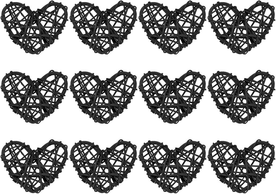 MECCANIXITY 16Pcs Heart Shaped Rattan Ball Vase Filler Natural Rattan for Valentine's Day Decorat... | Amazon (US)