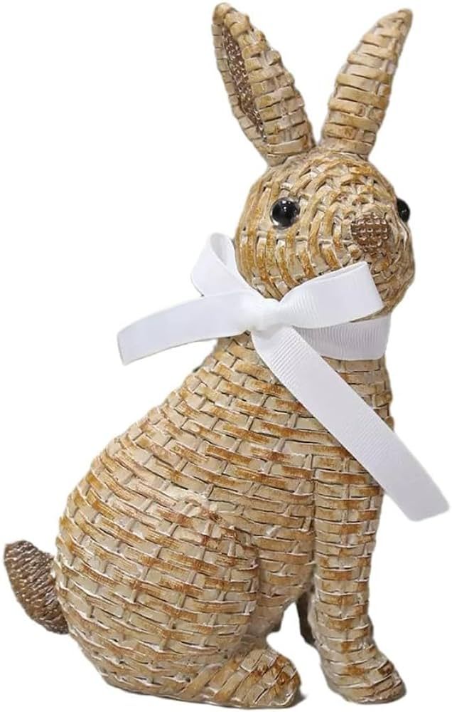 anso Simulation Bunny Figurine Easter Tabletop Decoration Festival Art Rabbit Craft Ornament (Bro... | Amazon (US)