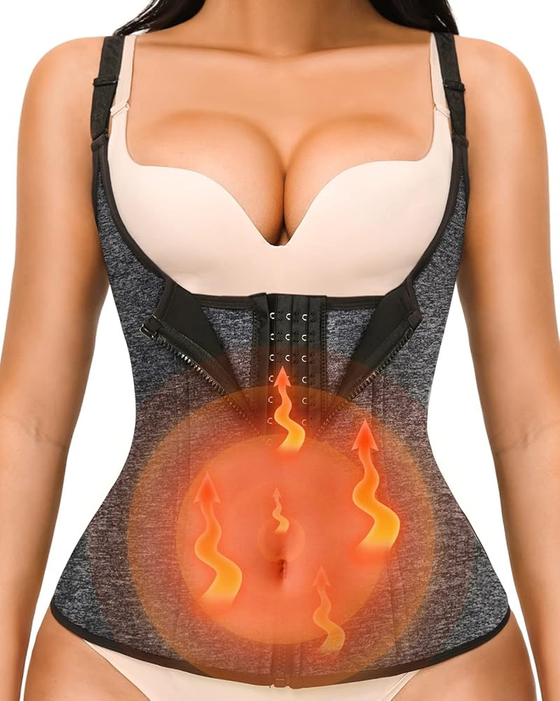 YADIFEN Waist Trainer for Women,Zipper Corset Body Shaper for Tummy Control Neoprene Cincher Swea... | Amazon (US)