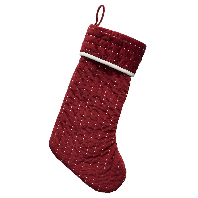 My Texas House Quinn Red Pick Stitch Stripe Christmas Stocking, 21" - Walmart.com | Walmart (US)