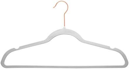 AmazonBasics Slim, Velvet, Non-Slip Clothes Suit Hangers, Ivory/Gold - Pack of 50 | Amazon (US)
