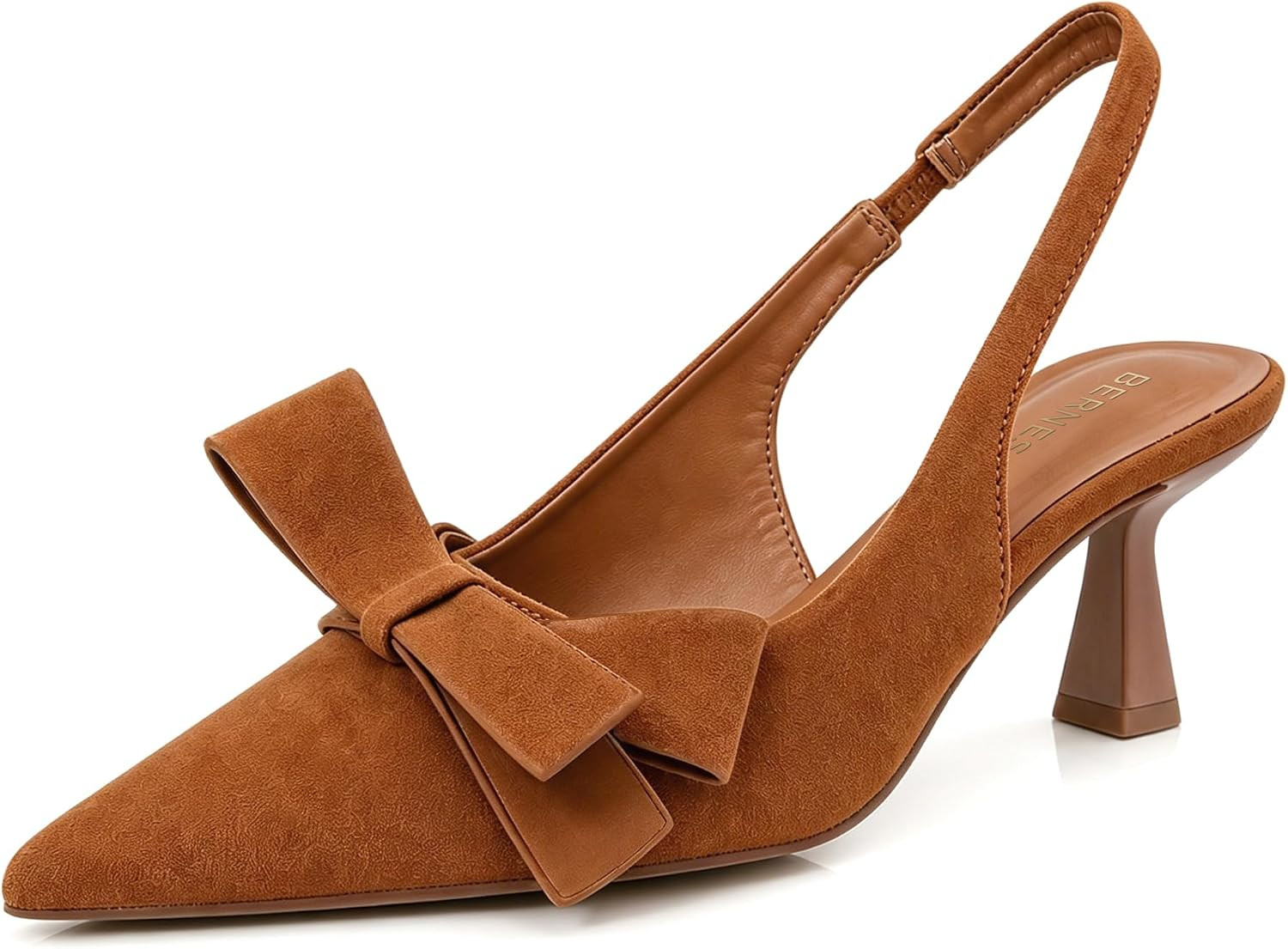 Berness Slingback Heels Women Bow Kitten Heel Pumps Shoes | Amazon (US)