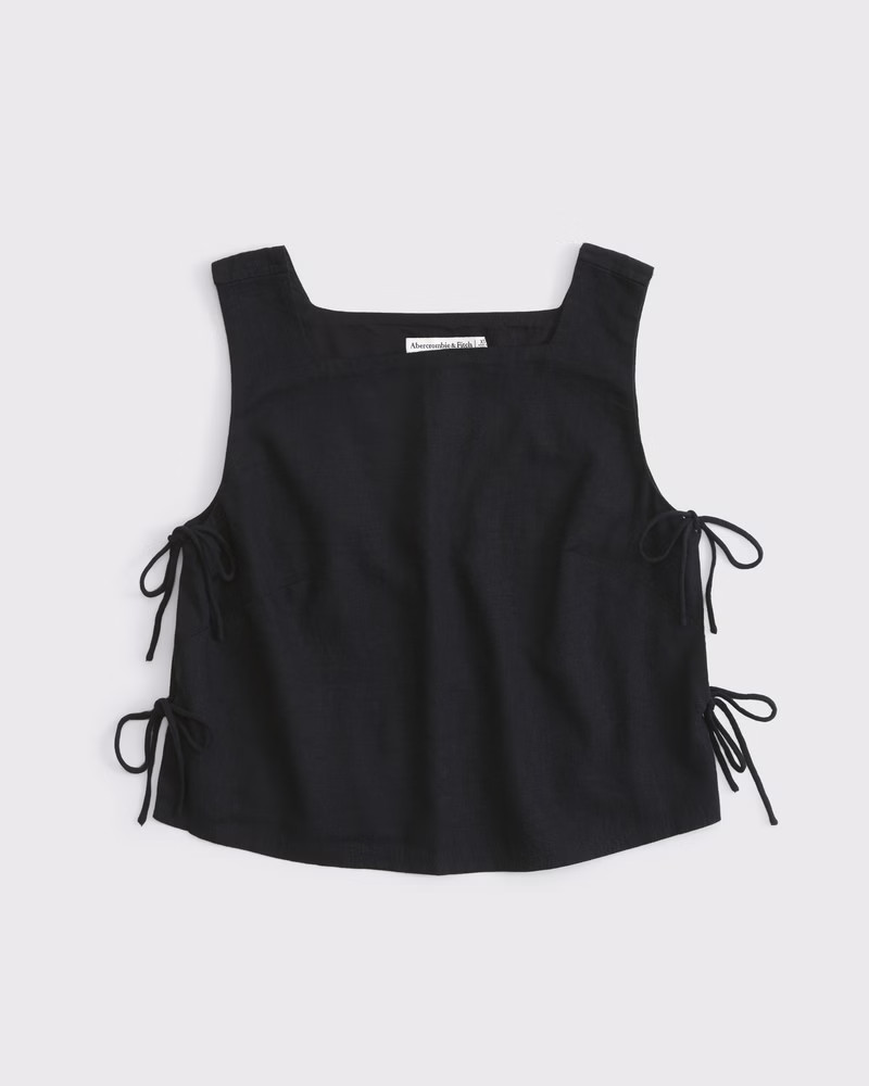 Apron Linen-Blend Set Top | Abercrombie & Fitch (US)