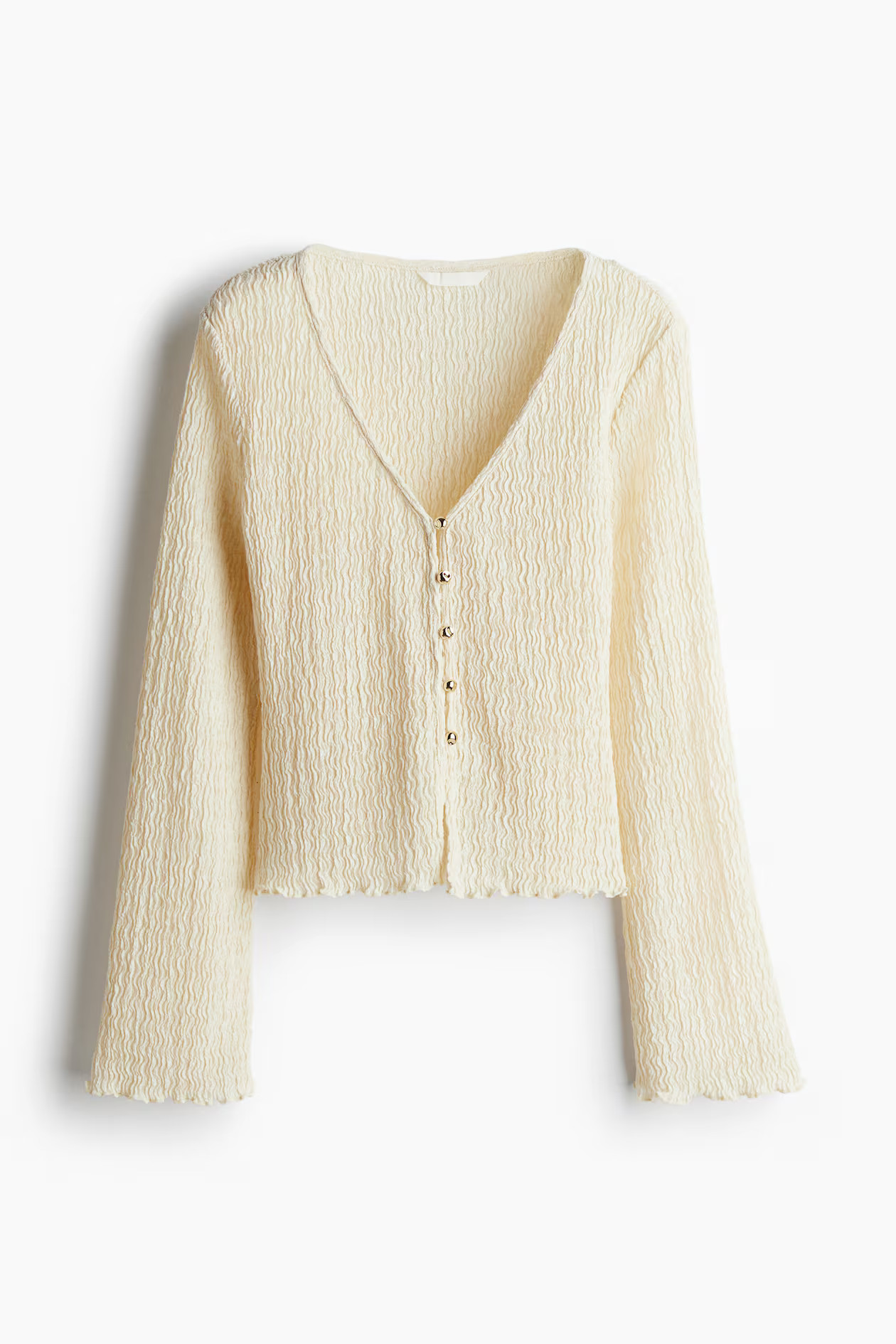 Top en punto con textura - Beige claro - MUJER | H&M ES | H&M (FR, IT, ES, PT, BE)