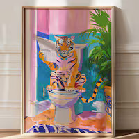 Colorful Striped Photo Frame Mat Wall Art Print, Customizable Template, Trendy Maximalist Aesthet... | Etsy (US)