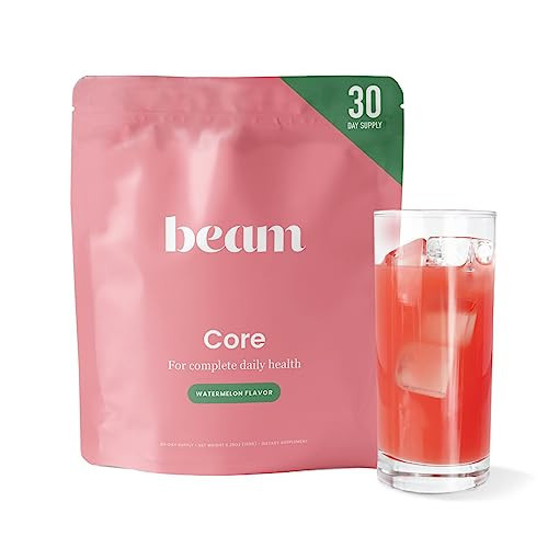 Beam Core | Immune Support | Vegan, Non-GMO, No Sugar Added, No Dairy, No Gluten | Citrus Beverage | 16 Vitamins, Antioxidants, Minerals, Adaptogens, and Mushrooms | Watermelon | Amazon (US)