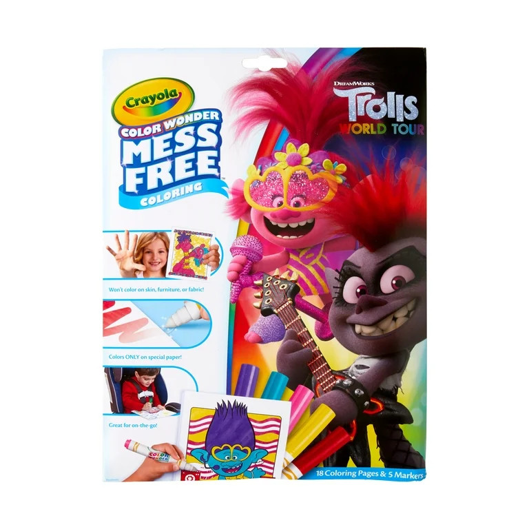 Crayola Color Wonder Trolls Coloring Set, Beginner Child, 18 Pages | Walmart (US)