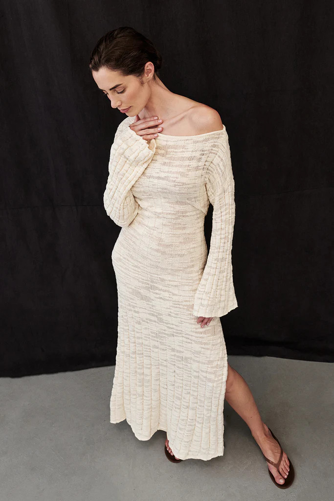CIA NATURAL LONG SLEEVE KNIT MAXI DRESS | DISSH