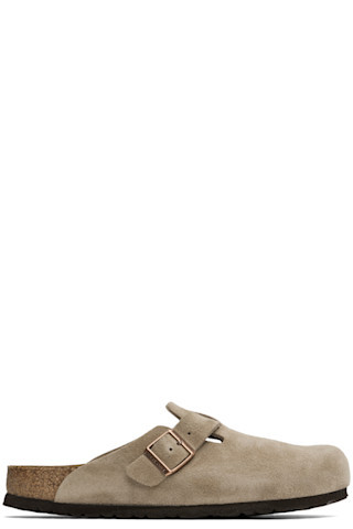 Taupe Regular Boston Soft Footbed Clogs | SSENSE