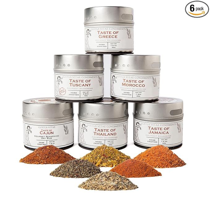 Gourmet World Flavors Seasoning Collection | Non GMO Verified | 6 Magnetic Tins | Spice Blends | ... | Amazon (US)