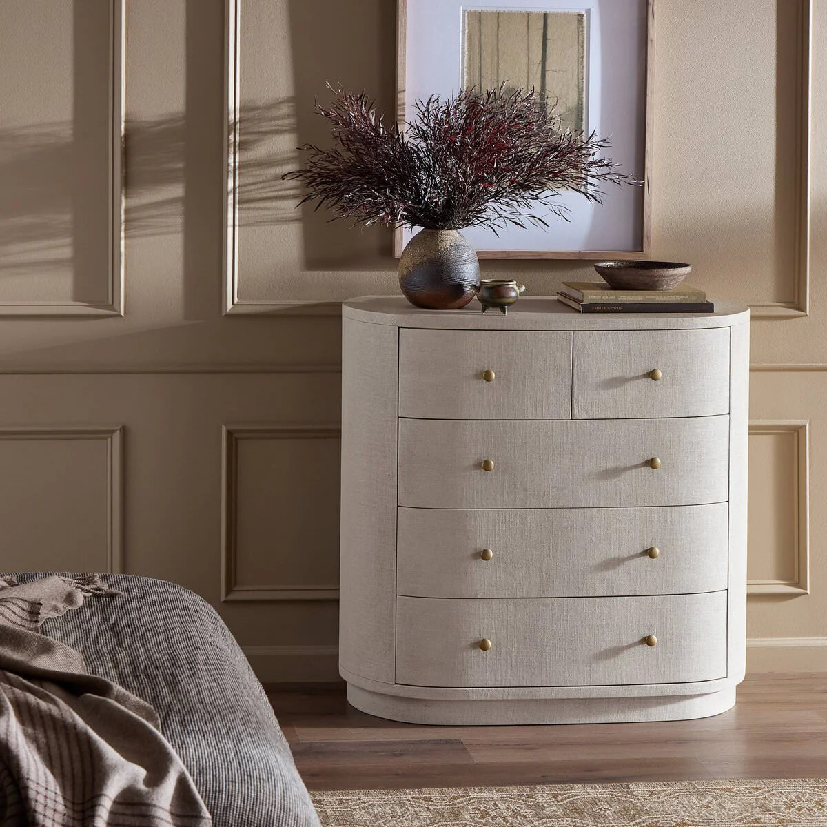 Four Hands Amelia Chest in Ivory Painted Linen | The Addison West