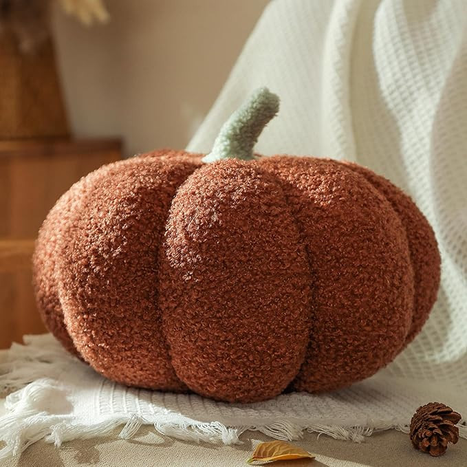YRXRUS Pumpkin Pillows, Thanksgiving for Pumpkin Throw Pillows, Brown Pumpkin Shaped Pillow for F... | Amazon (US)
