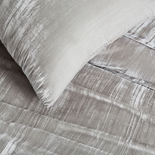 Crinkle Velvet Duvet Cover & Shams | West Elm (US)