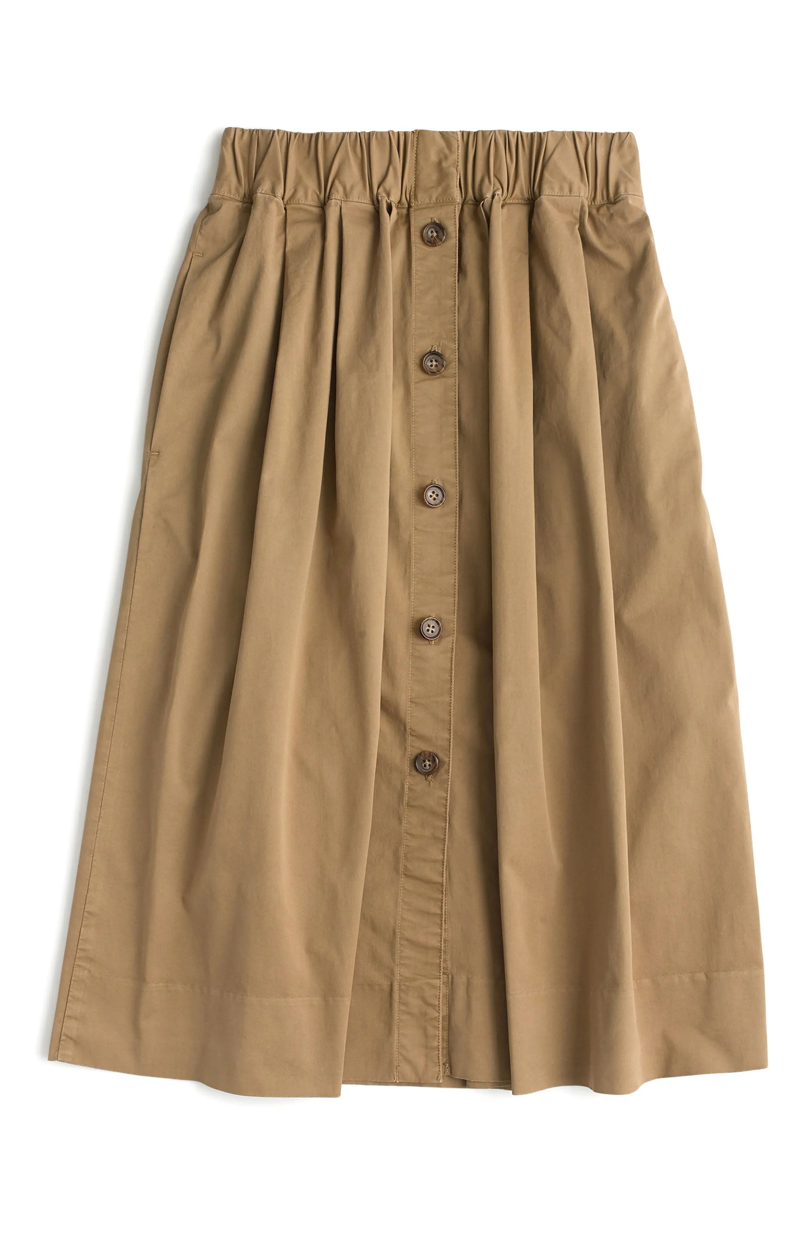 J.Crew Button Front Chino Skirt | Nordstrom