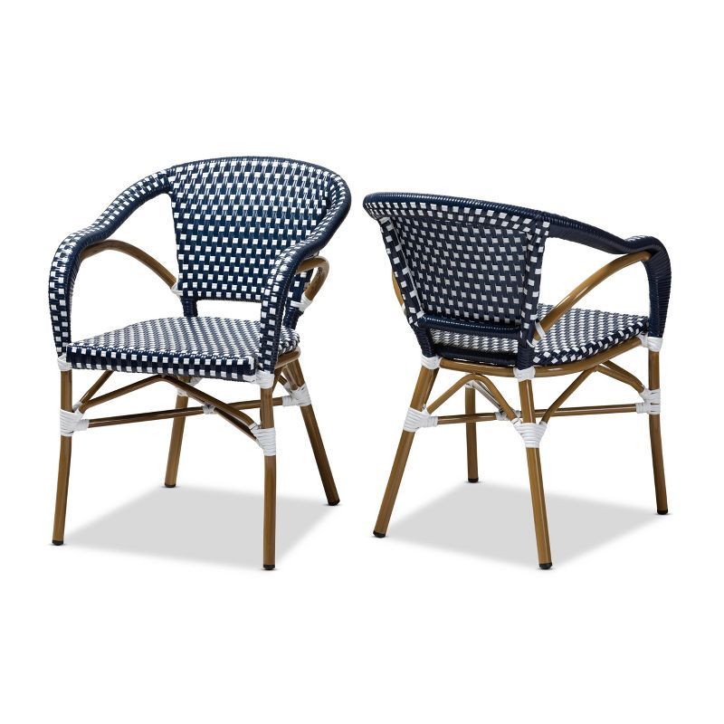 Set of 2 Eliane Indoor and Outdoor Stackable Bistro Dining Chairs - BaxtonStudio | Target