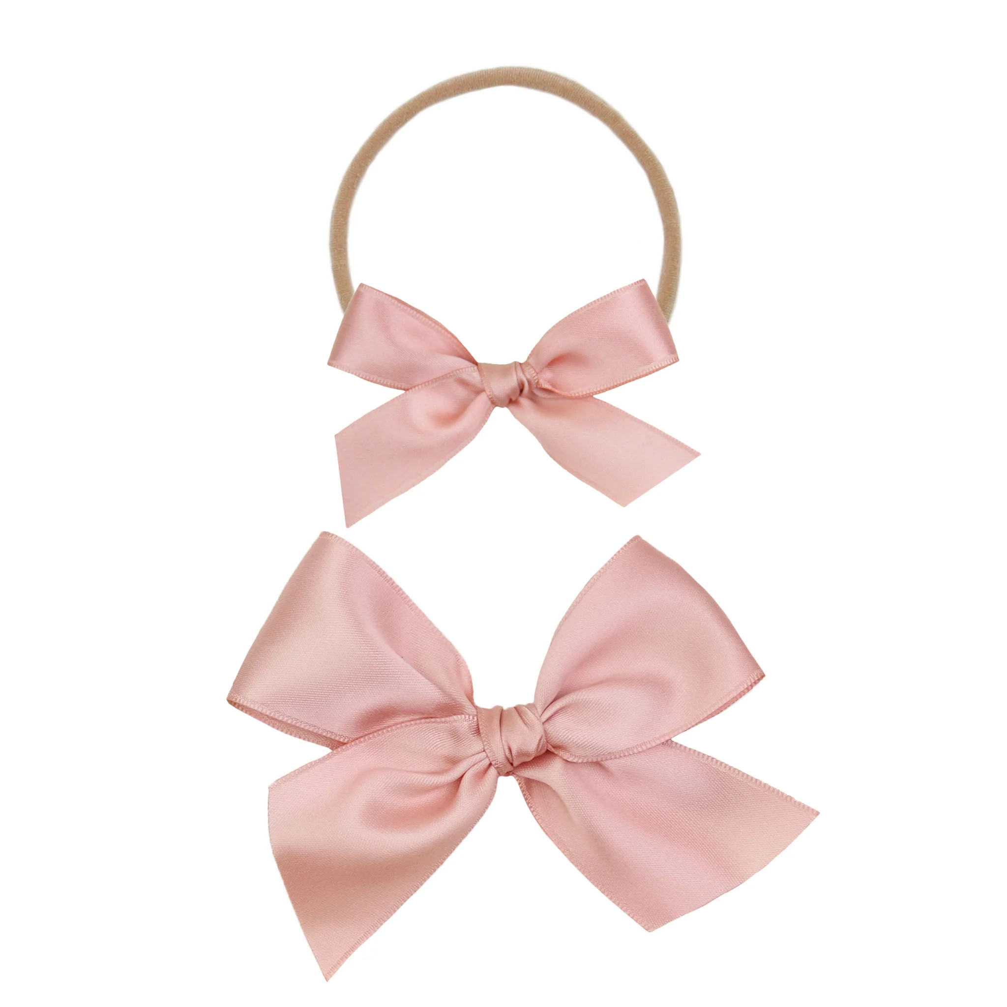Satin Bow - French Pink Headband | Lou Lou & Company