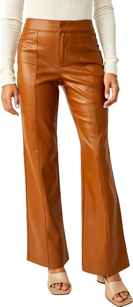 Free People Uptown High Waist Faux Leather Flare Pants | Nordstrom | Nordstrom