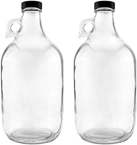 nicebottles Glass Handled Jugs, Half-Gallon, Clear, Pack of 2 | Amazon (US)