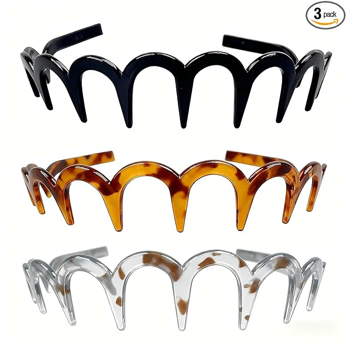 3 PCS New U Shape Fashion Tooth Hair Comb Headband，2025 High Cranium Headbands for Women's Hair... | Amazon (US)